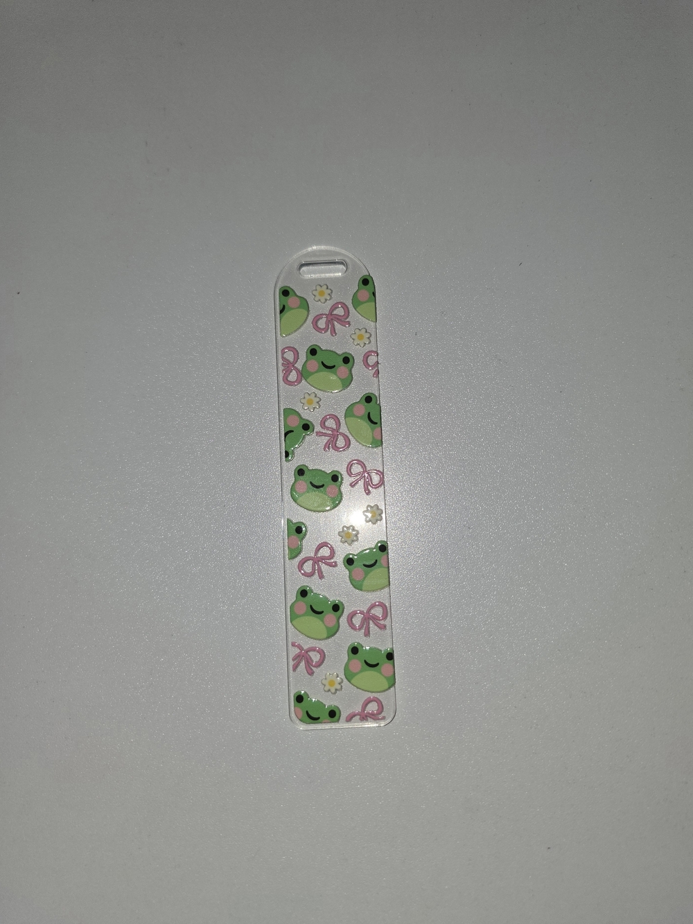 Clear Frog Pattern Bookmark - Cute Green Accent